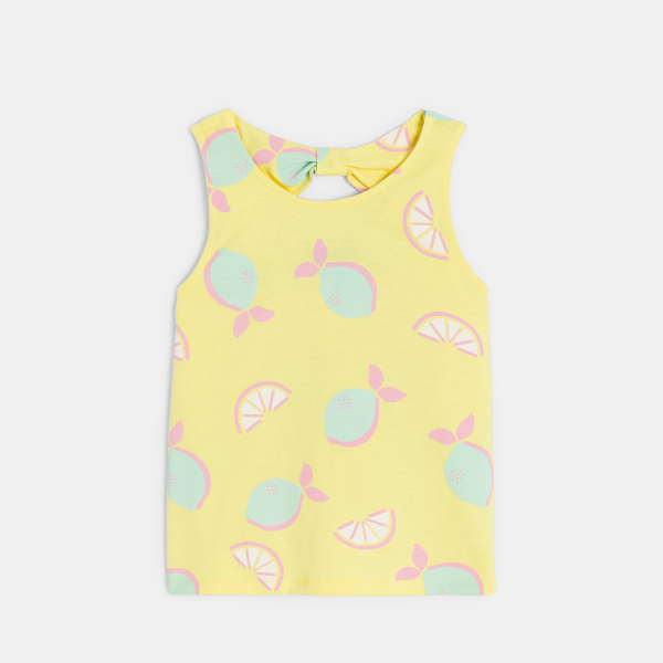 قميص داخلي مطبوع عليه صورة الليمون، أصفر اللون للفتيات قميص داخلي مطبوع عليه صورة الليمون، أصفر اللون للفتيات