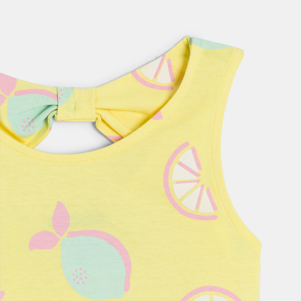 قميص داخلي مطبوع عليه صورة الليمون، أصفر اللون للفتيات قميص داخلي مطبوع عليه صورة الليمون، أصفر اللون للفتيات