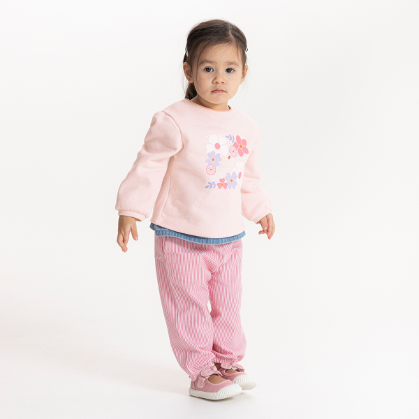 سترة من الصوف الناعم مزينة برسوم،.باللون الوردي للفتيات الصغيرات سترة من الصوف الناعم مزينة برسوم،.باللون الوردي للفتيات الصغيرات