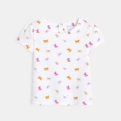 T-shirt papillons blanc bébé fille