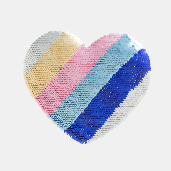 تيشيرت أبيض بأكمام قصيرة بترتر سحري للفتيات عليه رسومات قلوب