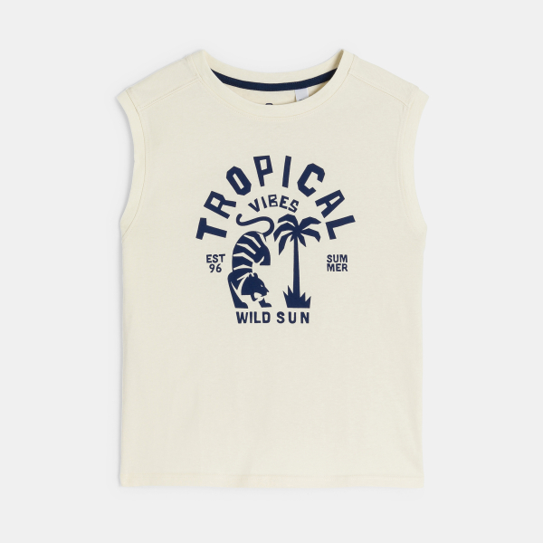 قميص داخلي أبيض اللون عليه نقوش للأولاد قميص داخلي أبيض اللون عليه نقوش للأولاد