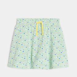 Mini-jupe short en jersey imprimé vert Fille