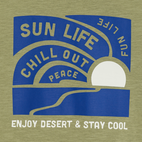 تي شيرت باللون الكاكي للفتيان، مُزيَّن بعبارة مطبوعة تي شيرت باللون الكاكي للفتيان، مُزيَّن بعبارة مطبوعة