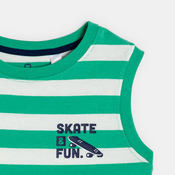 Débardeur rayé vert Garçon Débardeur rayé vert Garçon