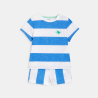 T-shirt et short rayures larges bleu bébé garçon T-shirt et short rayures larges bleu bébé garçon