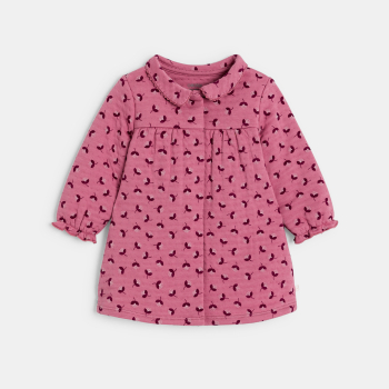 فستان زهري قطني فاخر وليجنز وردي للطفلة الصغيرة