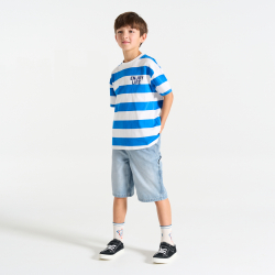 Bermuda relax en jean délavé bleu clair Garçon