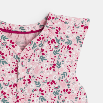 أفرول قصير زهري من الجيرسيه وردي اللون للطفلة الصغيرة