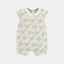 أفرول قصير عليه صورة كمثرى للفتاة الصغيرة، اللون بيج