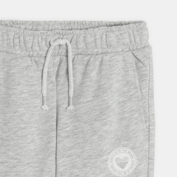بنطلون جري من الصوف الناعم باللون الرمادي للفتيات الصغيرات