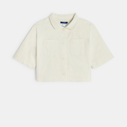 Veste courte en toile beige Fille