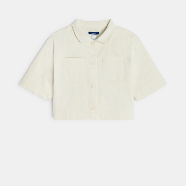 جاكيت قصير للفتيات من القماش، اللون بيج جاكيت قصير للفتيات من القماش، اللون بيج