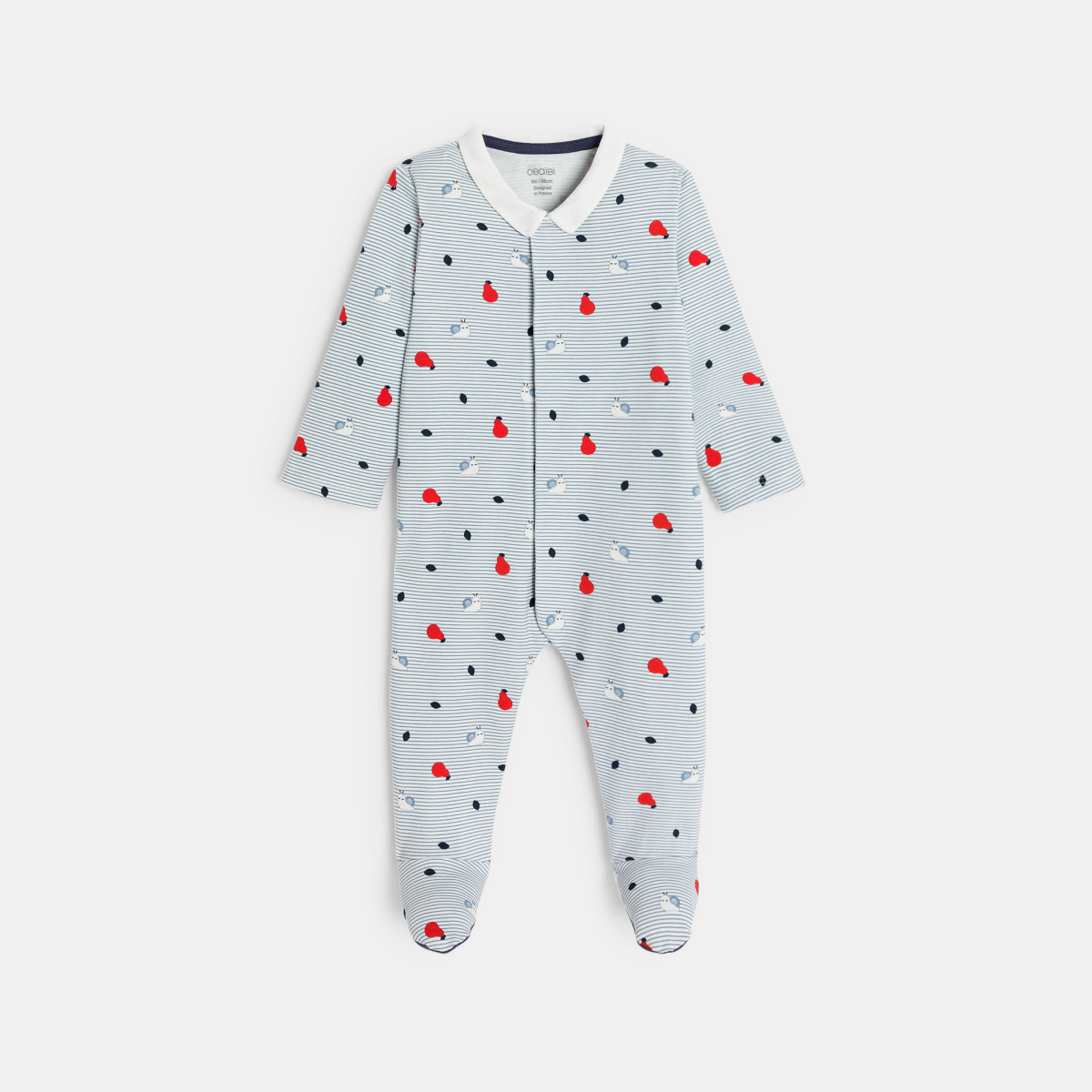 بيجاما زرقاء اللون، مقلمة للطفل الرضيع بيجاما زرقاء اللون، مقلمة للطفل الرضيع