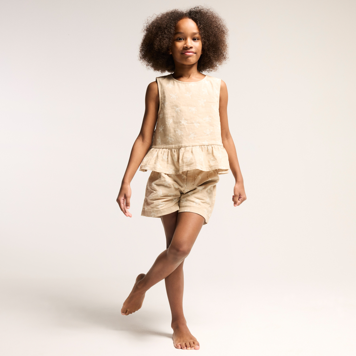 Short imprimé beige Fille Short imprimé beige Fille