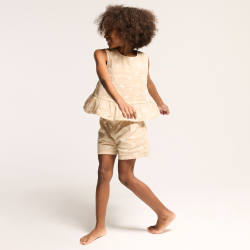 Débardeur volanté imprimé beige Fille