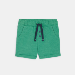 شورت جيرسيه قطني مقلم أخضر اللون للصبي الرضيع