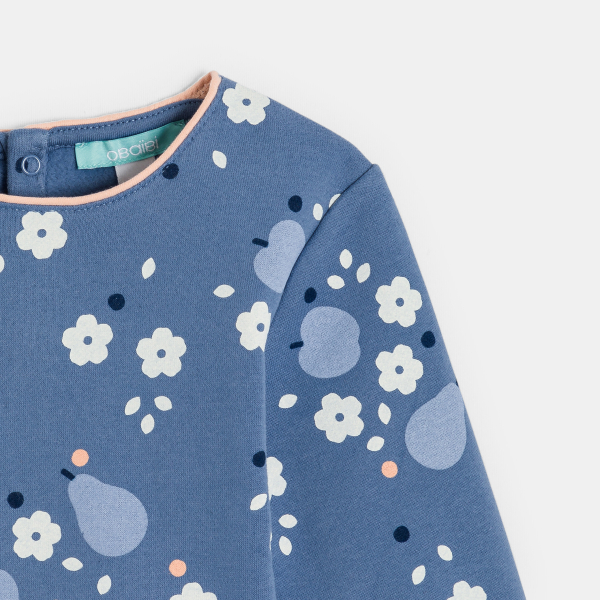 سويت شيرت ميلتون أزرق اللون مطبوع، للطفلة الصغيرة سويت شيرت ميلتون أزرق اللون مطبوع، للطفلة الصغيرة