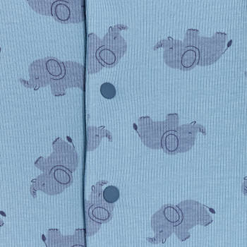 بيجاما قطنية بدون أقدام زرقاء اللون عليها رسم الفيل للصبي الصغير