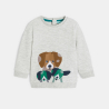 سويت شيرت ميلتون رمادي اللون مرسوم عليه كلب، للصبي الصغير سويت شيرت ميلتون رمادي اللون مرسوم عليه كلب، للصبي الصغير