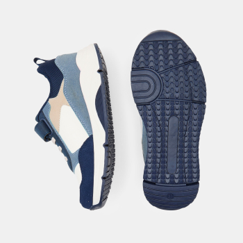 حذاء رياضي dadshoes للركض بأربطة وشريط سكراتش، باللون الأزرق للفتيان