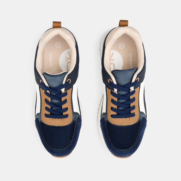 حذاء رياضي للجري برباط ، أزرق اللون للأولاد