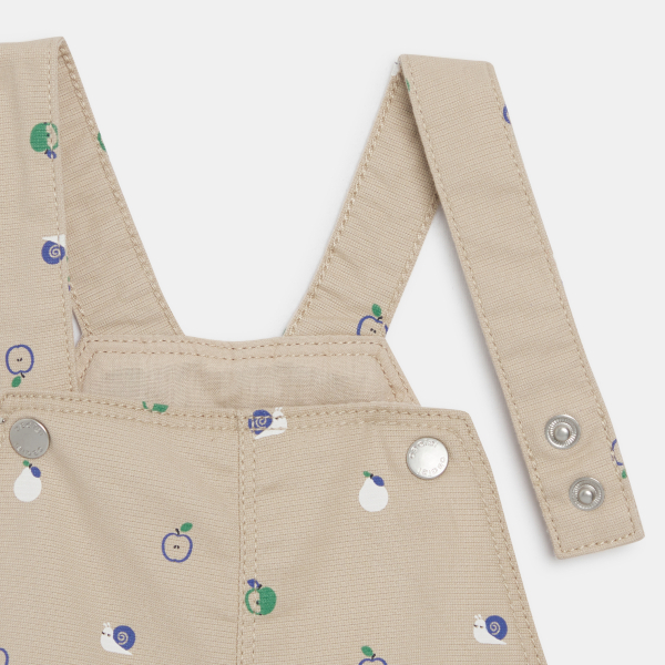 Salopette courte fruits gris bébé garçon Salopette courte fruits gris bébé garçon