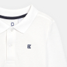 Polo à manches longues en jersey piqué blanc Garçon Polo à manches longues en jersey piqué blanc Garçon