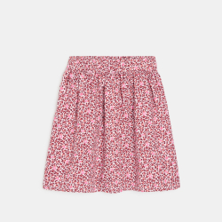 Jupe fluide imprimée léopard rose Fille