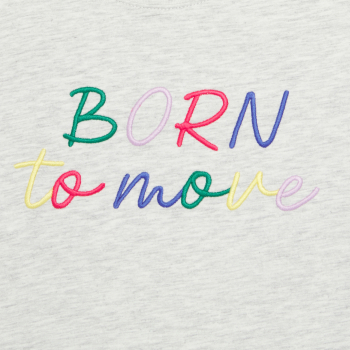 تيشيرت رمادي مرقط للفتيات مطبوع عليه رسالة