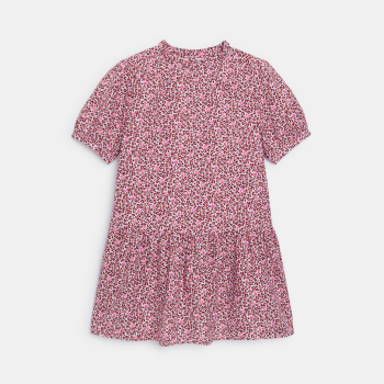 فستان مطبوع عليه صورة فهد، وردي اللون، للفتيات