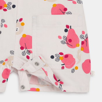 سالوبيت قصير وردي اللون، عليه صور فاكهة، للطفلة الصغيرة