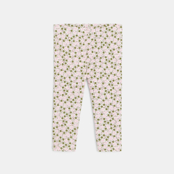 Legging fleuri mauve bébé fille