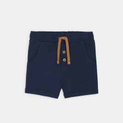 Short jersey de coton rayé bleu bébé garçon