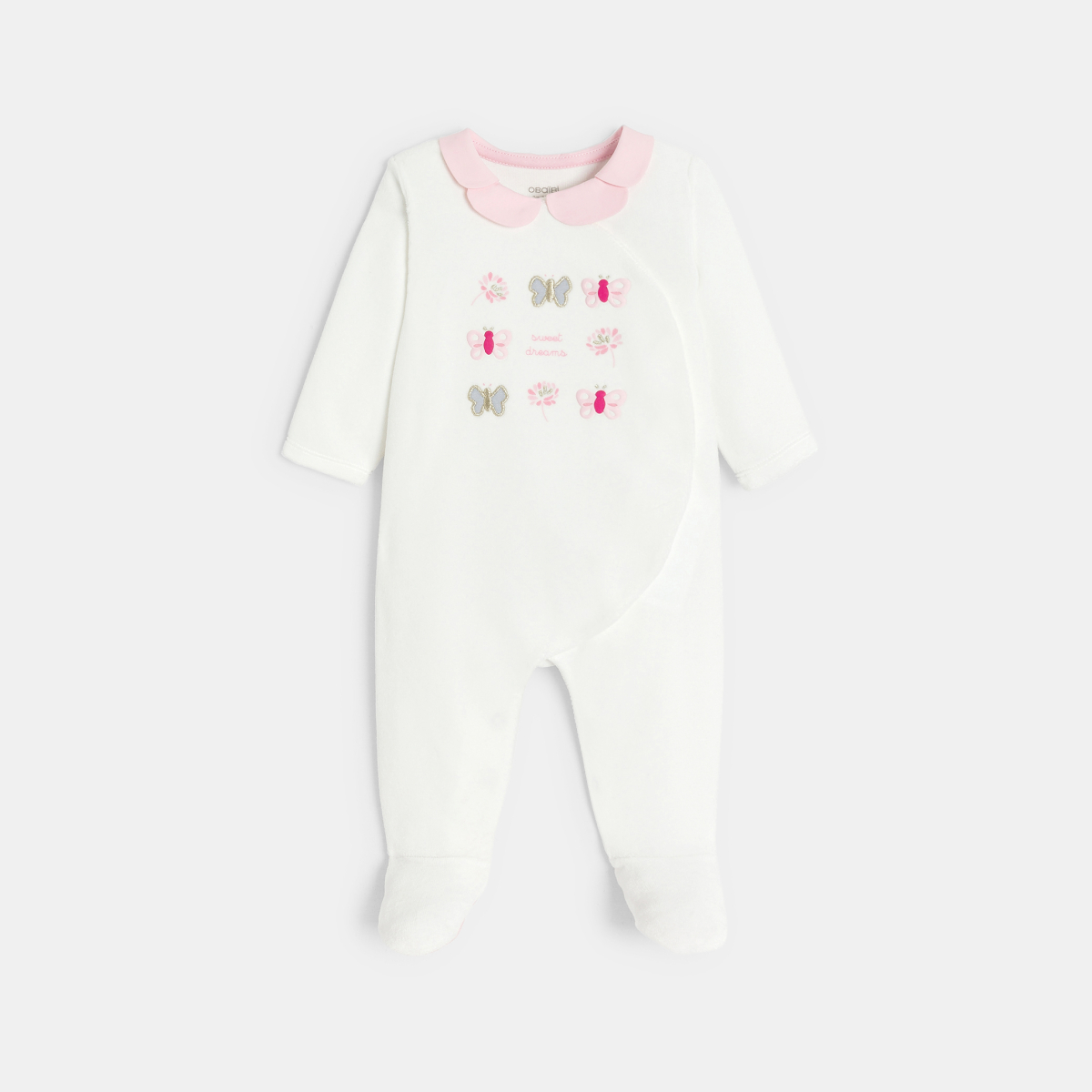 Dors-bien velours papillons blanc bébé fille Dors-bien velours papillons blanc bébé fille