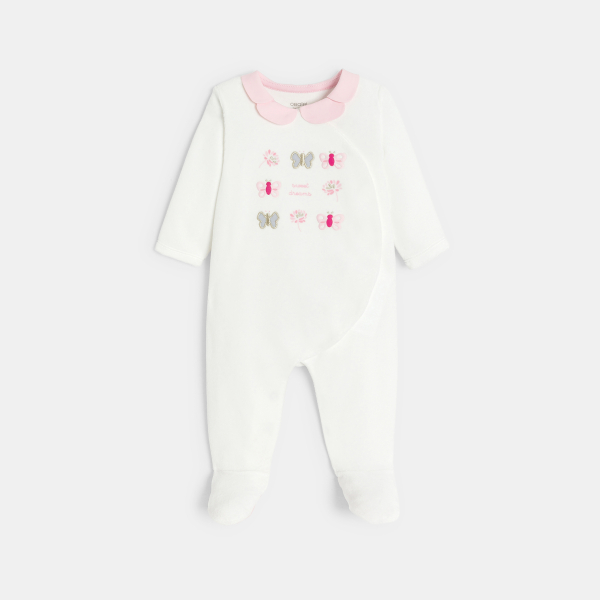 Dors-bien velours papillons blanc bébé fille Dors-bien velours papillons blanc bébé fille