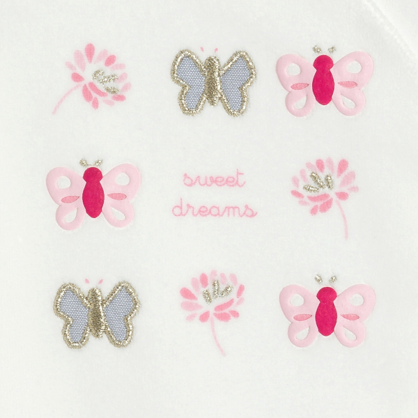 Dors-bien velours papillons blanc bébé fille Dors-bien velours papillons blanc bébé fille