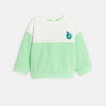 سويت شيرت ذو لونين مرسوم عليه طائر الطوقان أخضر، للطفل الرضيع