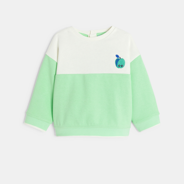 سويت شيرت ذو لونين مرسوم عليه طائر الطوقان أخضر، للطفل الرضيع سويت شيرت ذو لونين مرسوم عليه طائر الطوقان أخضر، للطفل الرضيع