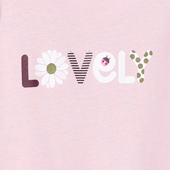 تيشيرت وردي فاتح مكتوب عليه رسالة، للطفلة الصغيرة 