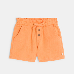 Short coton fantaisie léger orange bébé fille