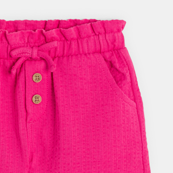 شورت قطن فاخر باللون الوردي الفاتح للفتيات الصغيرات شورت قطن فاخر باللون الوردي الفاتح للفتيات الصغيرات