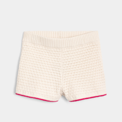 Short en crochet écru Fille