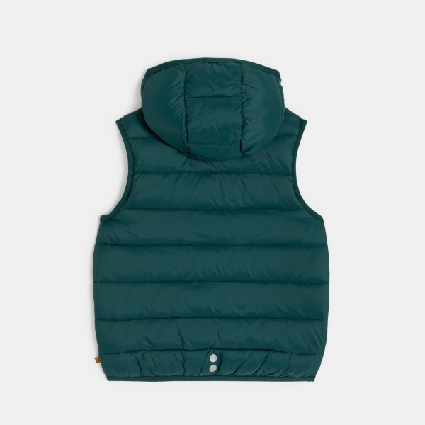 سترة بدون أكمام وبغطاء رأس، اللون أخضر غامق سترة بدون أكمام وبغطاء رأس، اللون أخضر غامق