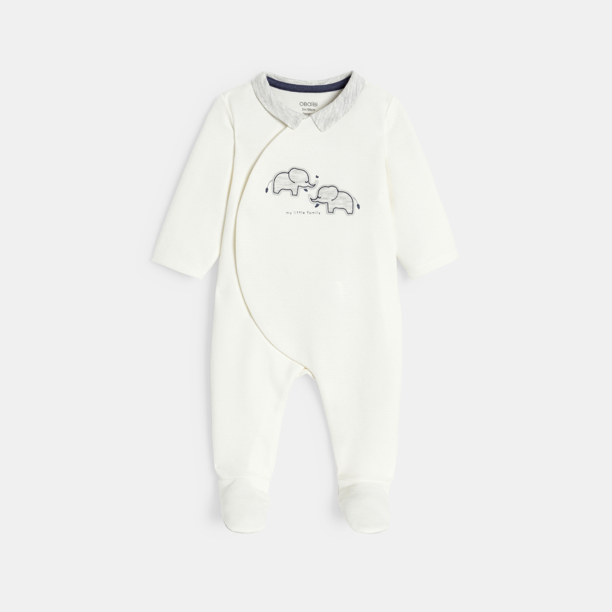 Dors-bien velours côtelé élephant blanc bébé garçon Dors-bien velours côtelé élephant blanc bébé garçon