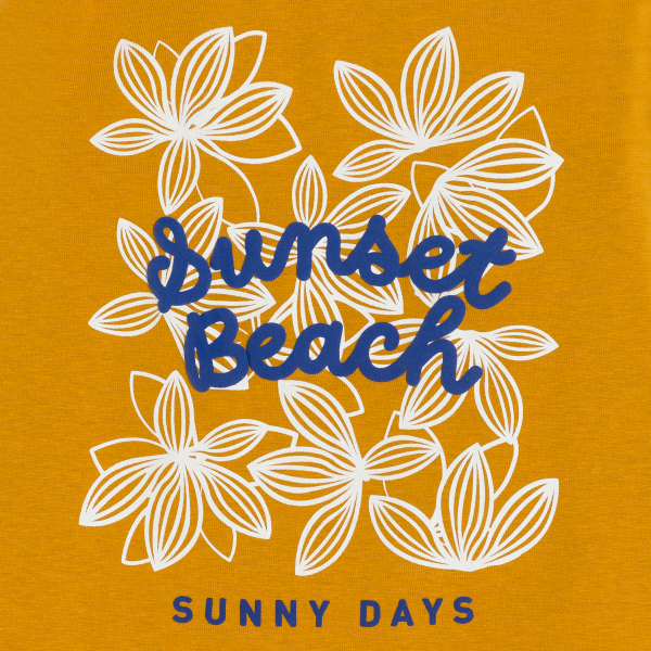 قميص داخلي أصفر كاري عليه رسالة، للفتيات قميص داخلي أصفر كاري عليه رسالة، للفتيات