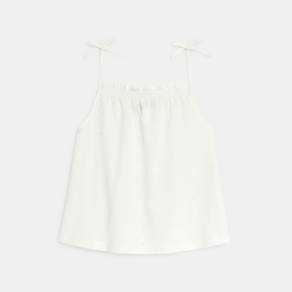 قميص داخلي سادة بحمالات رفيعة أبيض اللون للفتيات قميص داخلي سادة بحمالات رفيعة أبيض اللون للفتيات