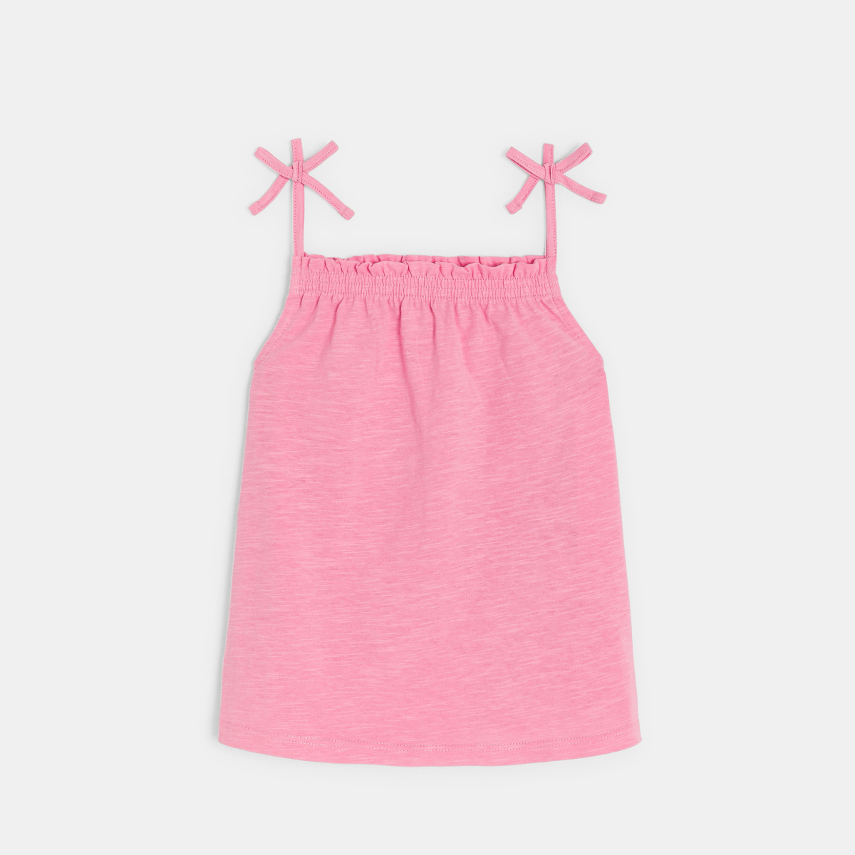 قميص داخلي سادة بحمالات رفيعة بلون الحلوى الوردية للفتيات قميص داخلي سادة بحمالات رفيعة بلون الحلوى الوردية للفتيات