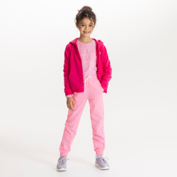 Jogging en molleton uni rose Fille