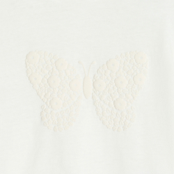 تيشيرت بأكمام مكشكشة، مرسوم...